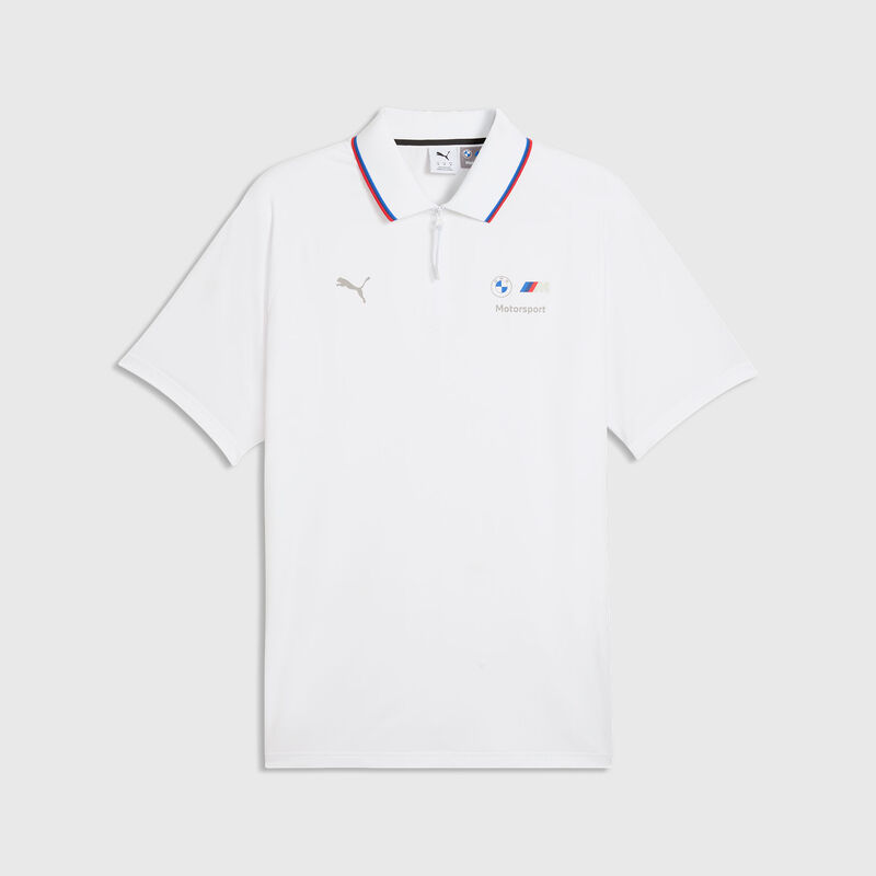 PUMA BMW M Motorsport Cloudspun Polo 26ss - BMW Motorsport - Puma white S for males - Fuel For Fans F1 Merchandise store