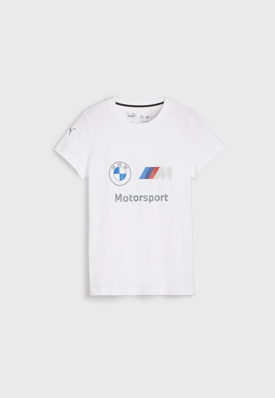 Puma BMW M Motorsport Essentials Women's Logo Tee 24ss - BMW Lifestyle - White XS for females - 4099686739348 - Fuel For Fans F1 Merchandise store