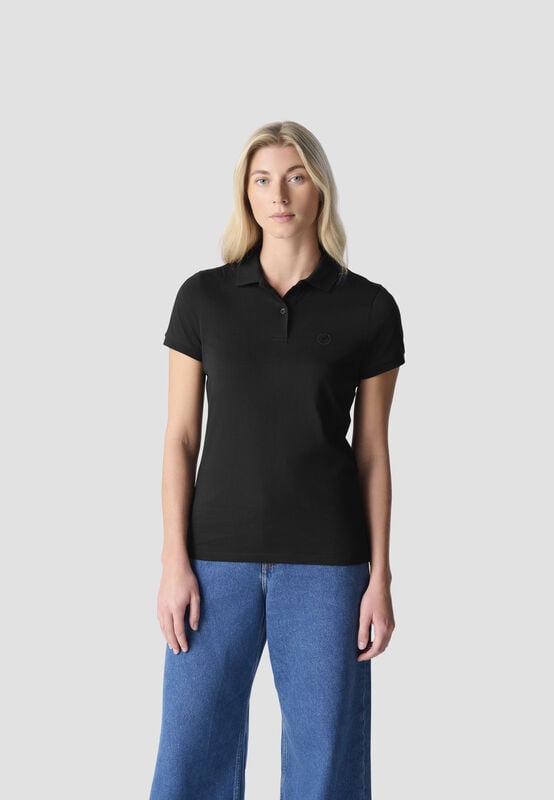 CORE WOMENS MICRO SYMBOL POLO - model