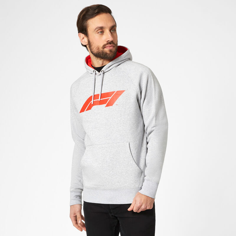 F1 FW LARGE LOGO HOODED SWEAT - grey