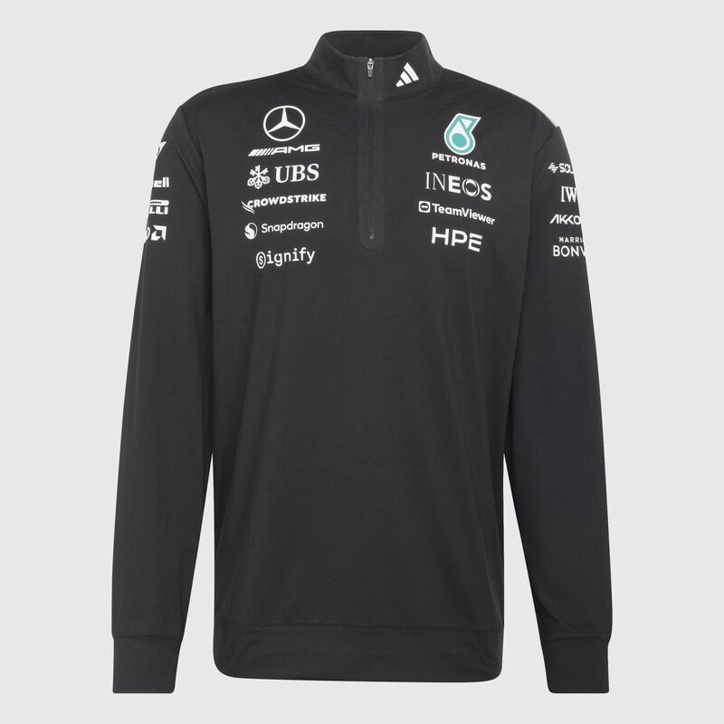 adidas 2026 Team Engineers 1/4 Zip Sweater 2026 - Mercedes-AMG F1 - Black XL for males - 4068818513712 - Fuel For Fans F1 Merchandise store