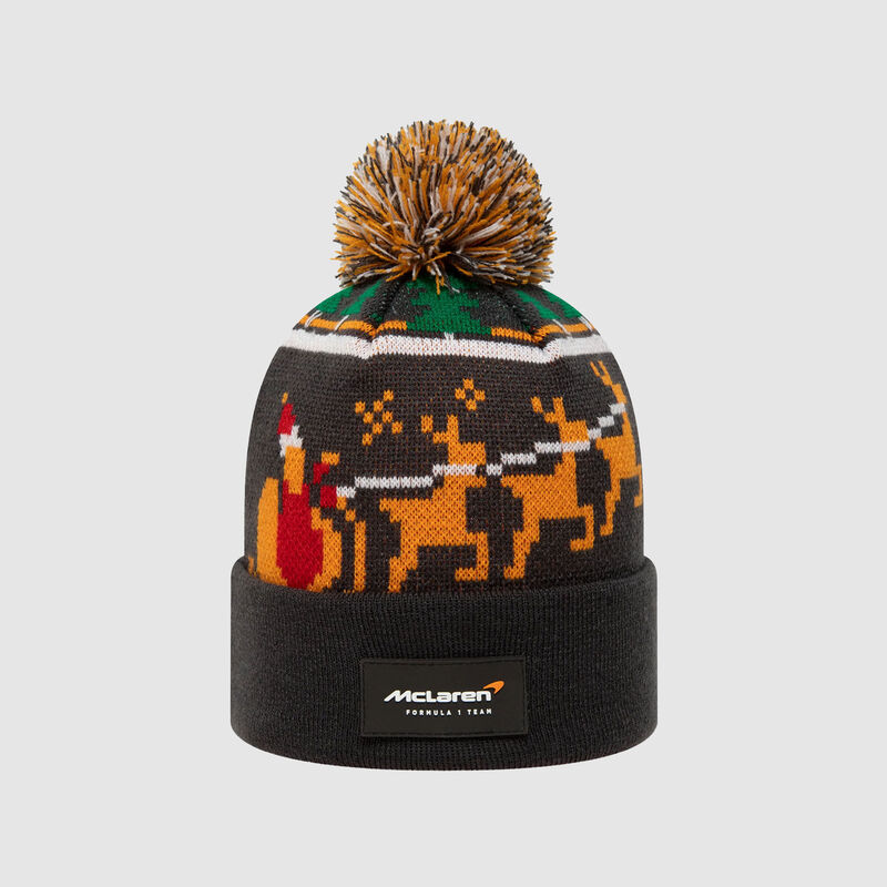 MCLAREN SL XMAS BOBBLE BEANIE - Antracit