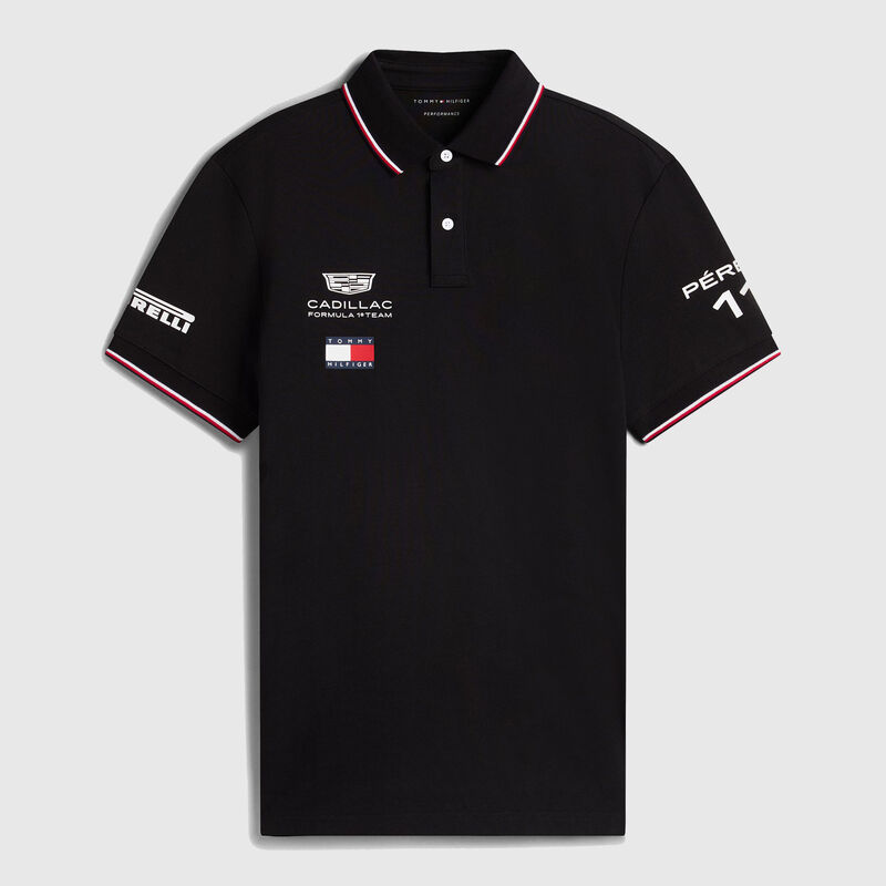 Tommy Hilfiger 2026 Sergio Perez Polo 2026 - Cadillac F1 Team - Black XS for males - 8721386876813 - Fuel For Fans F1 Merchandise store