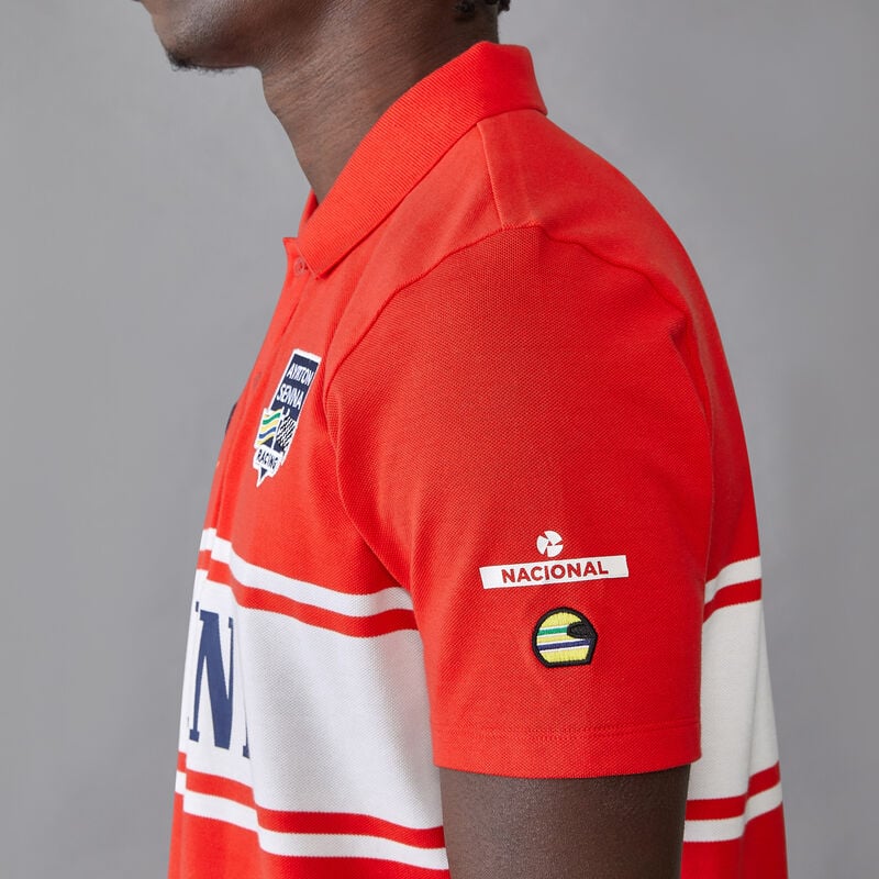 AS FW MENS LEGACY PATCHWORK POLO - red