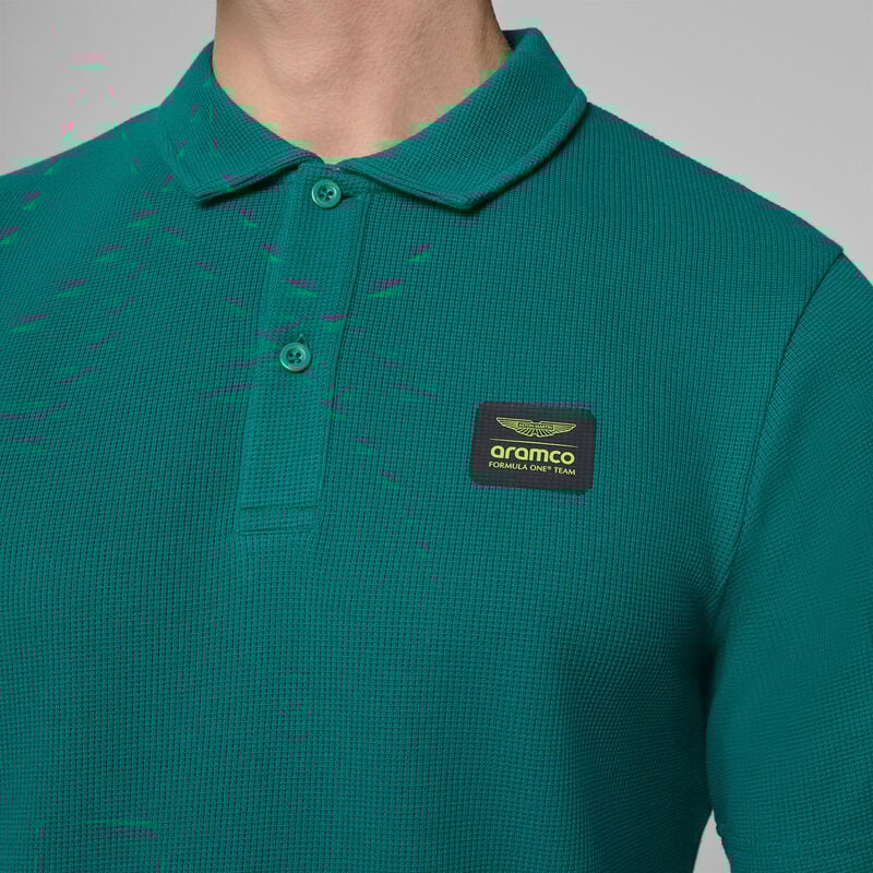 AMF1 FW MENS TECH WAFFLE POLO - green