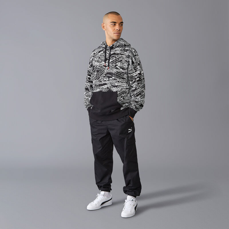 PORSCHE FW AOP OS HOODED SWEAT - black