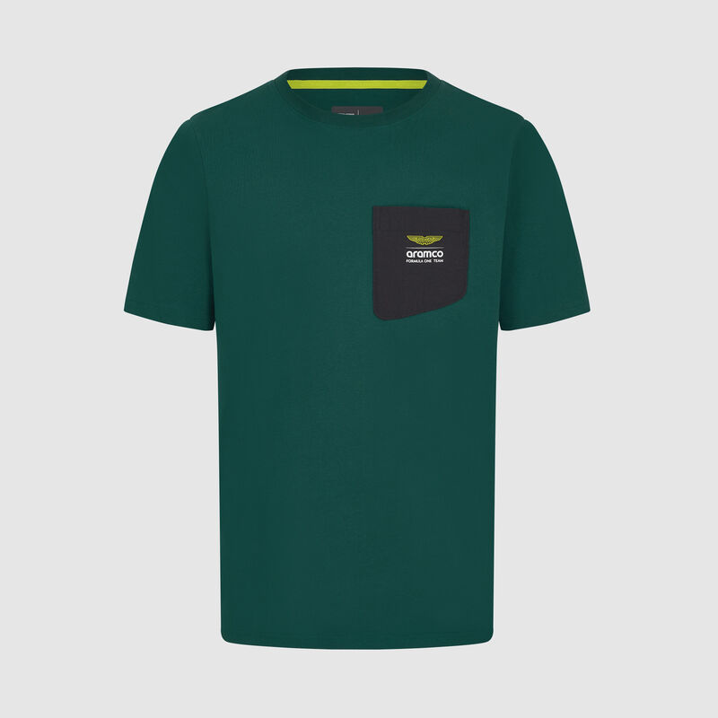 Pocket Logo T-shirt 2024 - Aston Martin F1 Team - Green XS for males - 8719203410258 - Fuel For Fans F1 Merchandise store