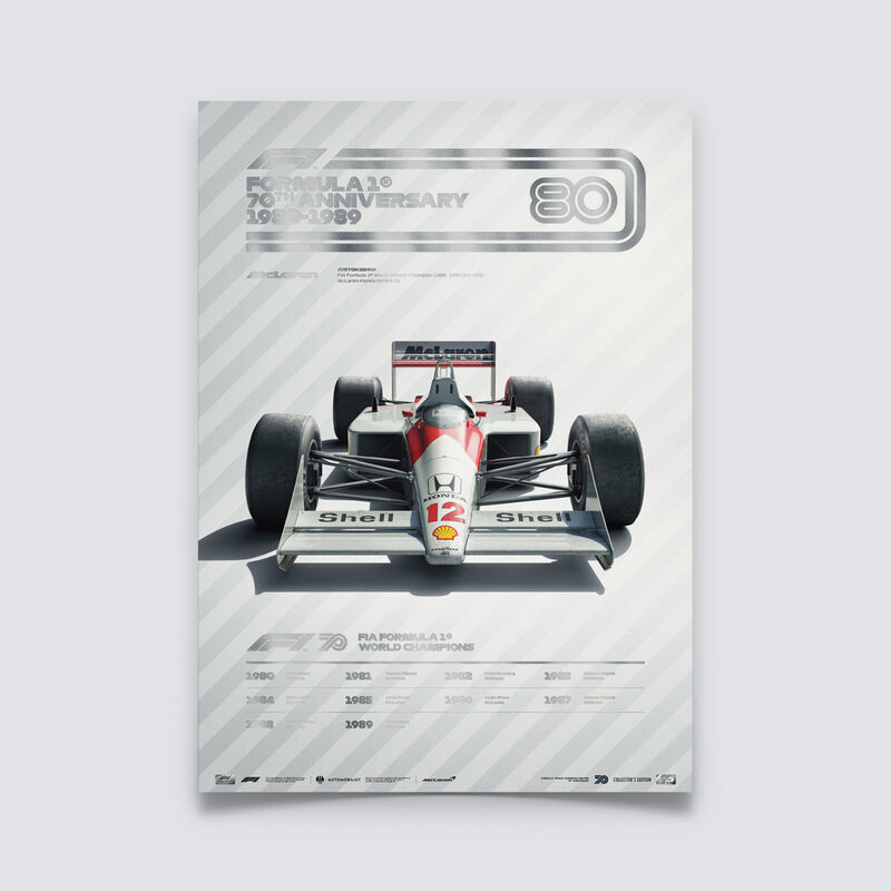 AYRTON SENNA MCLAREN 80S COLLECTORS POSTER - multicolor