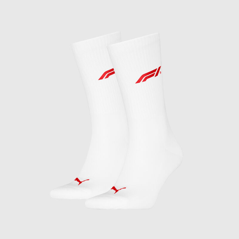 PUMA UNISEX F1 CREW SOCK 2P - white