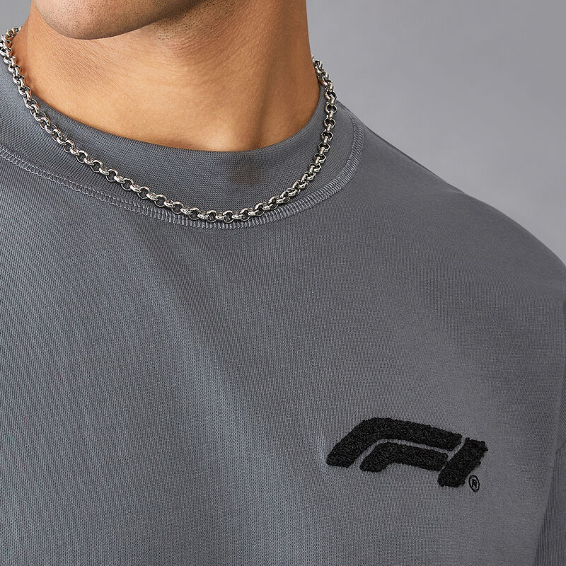 F1 FW RELAXED FIT BOUCLE TEE - grey melange