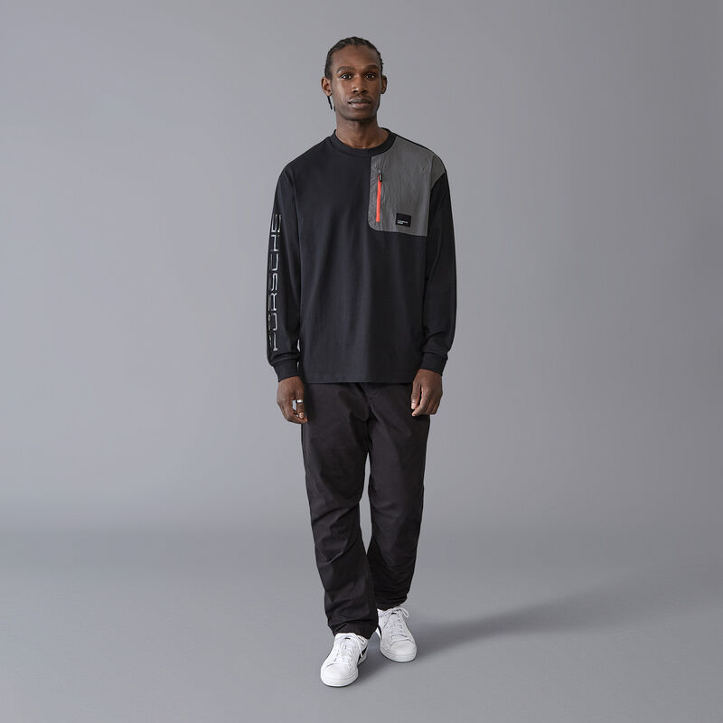 PORSCHE FW MENS UTILITY LS TEE - black