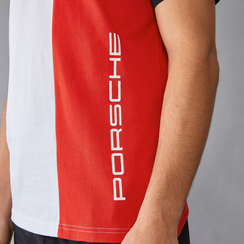 PORSCHE FW MENS STRIPE POLO - white