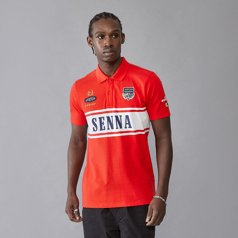 AS FW MENS LEGACY PATCHWORK POLO - red