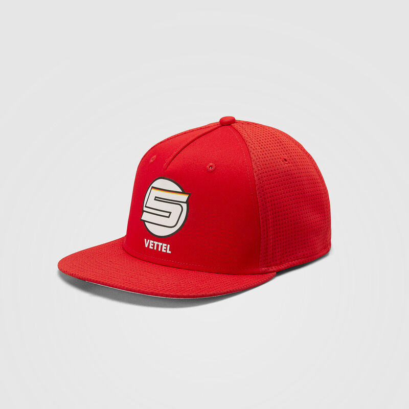SF FW VETTEL FLAT BRIM CAP - red