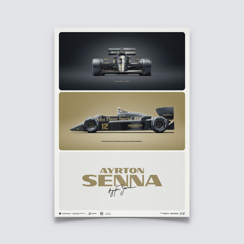 ASENNA SL LOTUS FIRST WIN ESTORIL 1985 POSTER - Multicolor