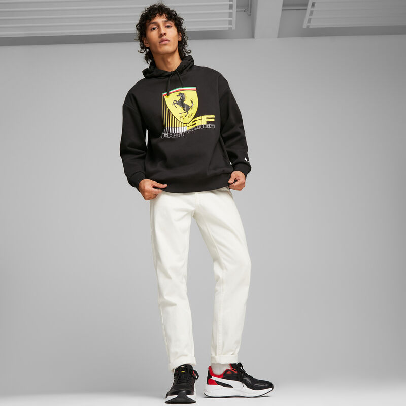 SF LS RACE COLORED BIG SHIELD HOODY - black