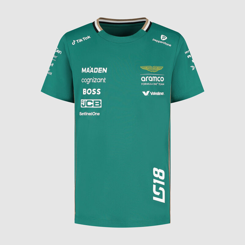 Kids 2025 Lance Stroll Driver T-shirt 2025 - Aston Martin F1 Team - Green 116 - 8719203626482 - Fuel For Fans F1 Merchandise store