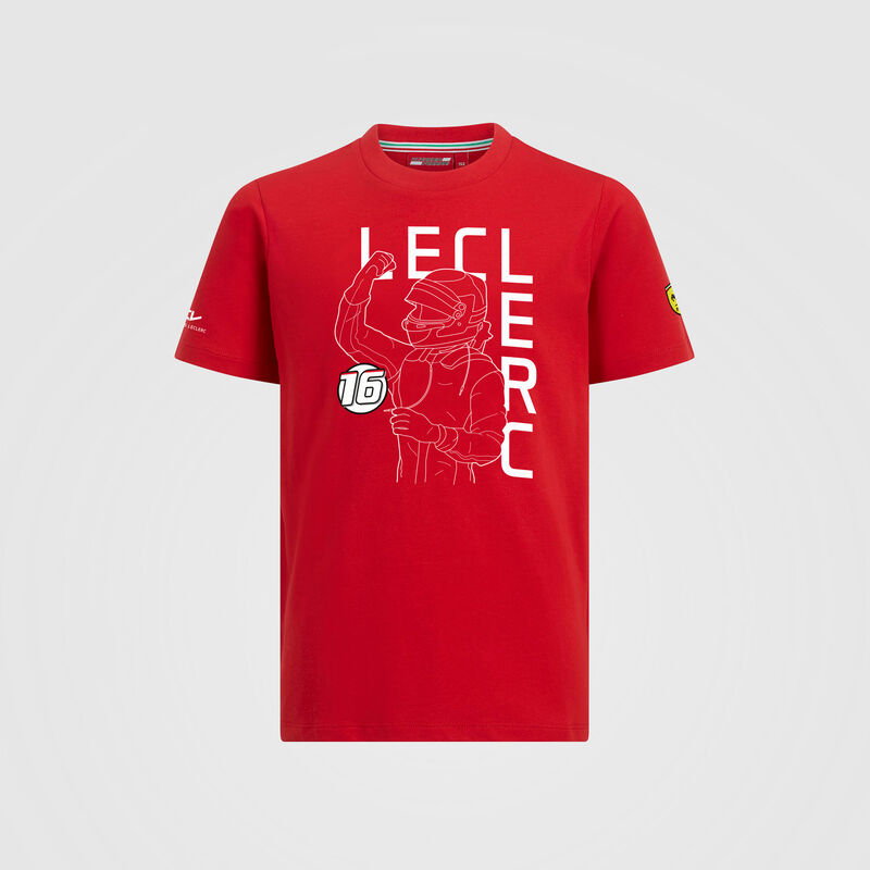 SF FW KIDS LECLERC DRIVER TEE - red