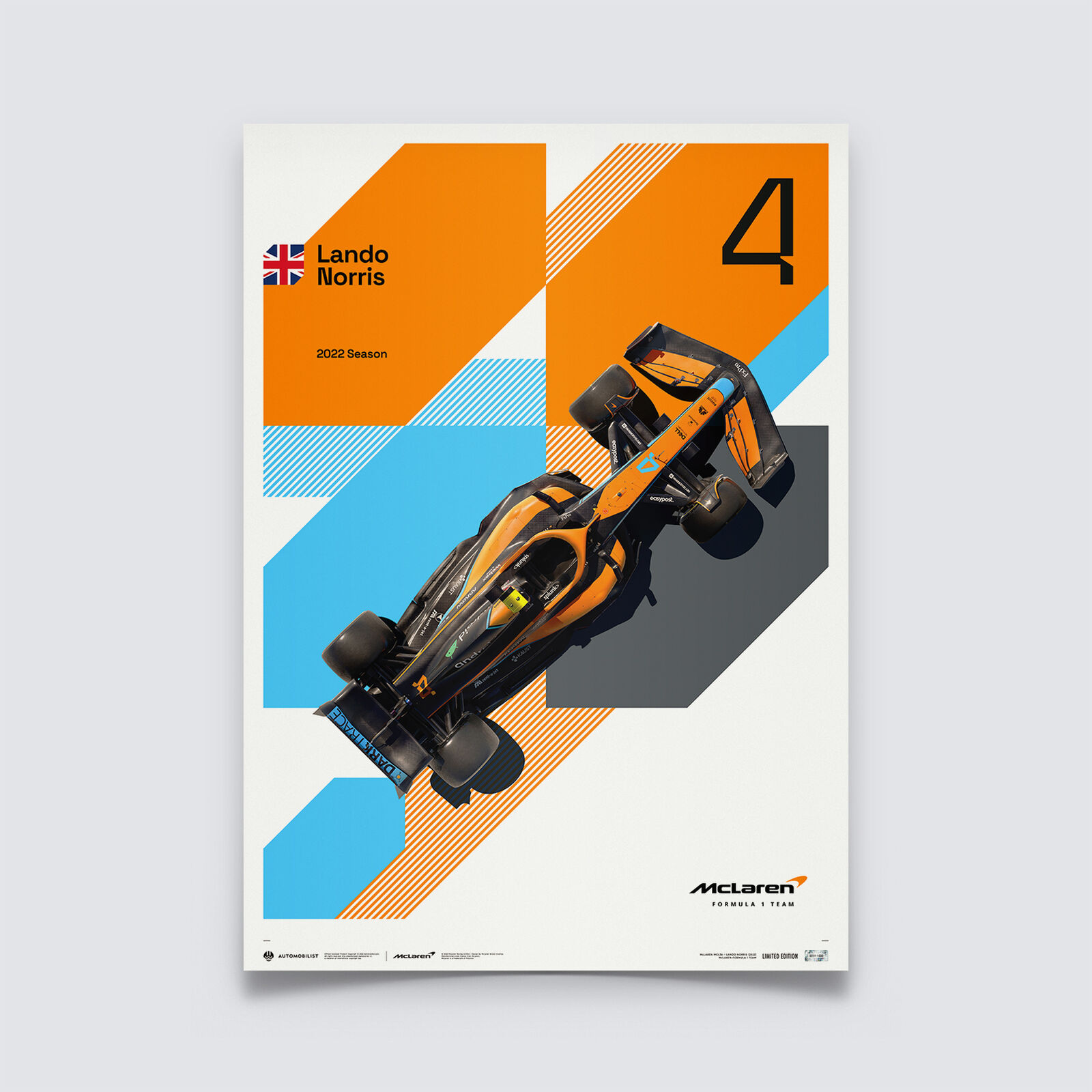 Lando Norris 2022 Limited Edition Poster McLaren F1 Fuel For Fans