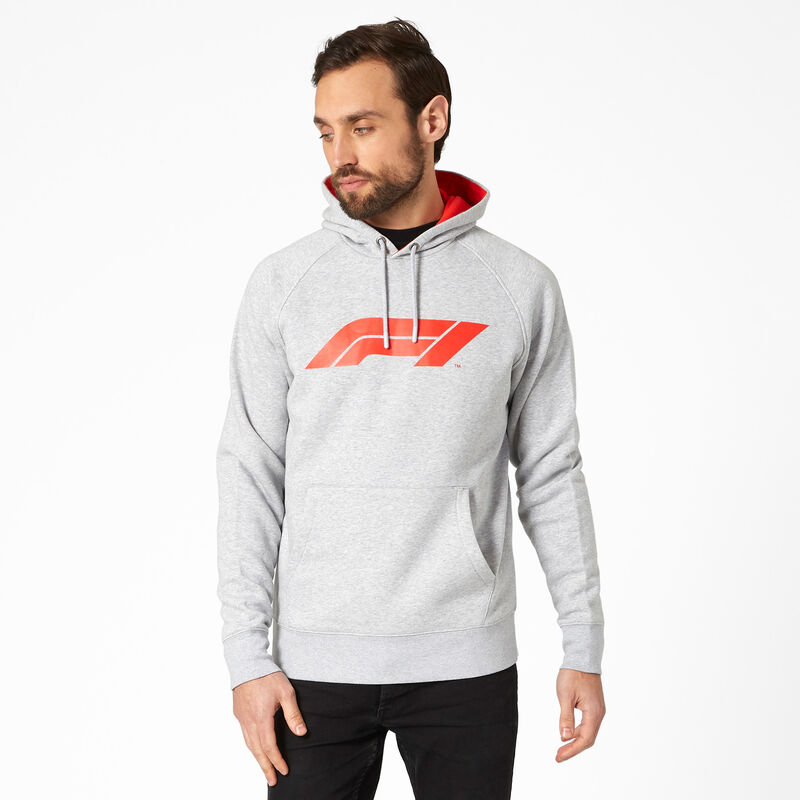 F1 FW LARGE LOGO HOODED SWEAT - grey