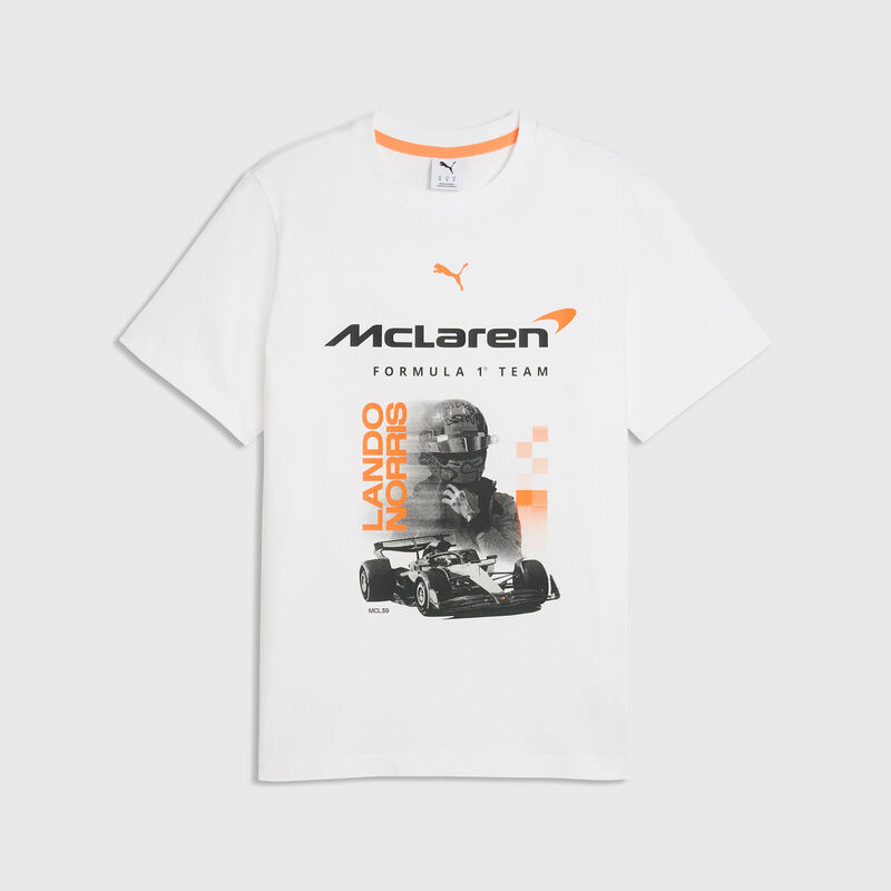 PUMA Lando Norris T-shirt 2026 - McLaren F1 - White XS for males - 4070032183121 - Fuel For Fans F1 Merchandise store