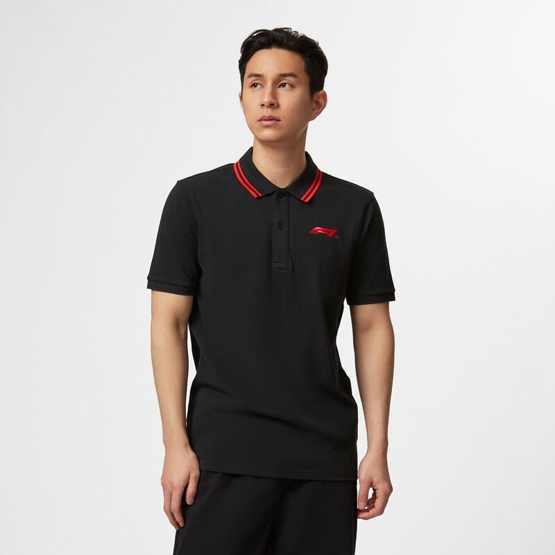 F1 FW MENS LOGO POLO - black