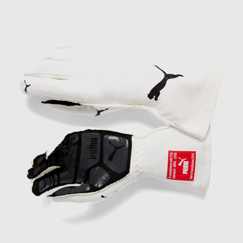 PU RW PODIO FIA GLOVES - white