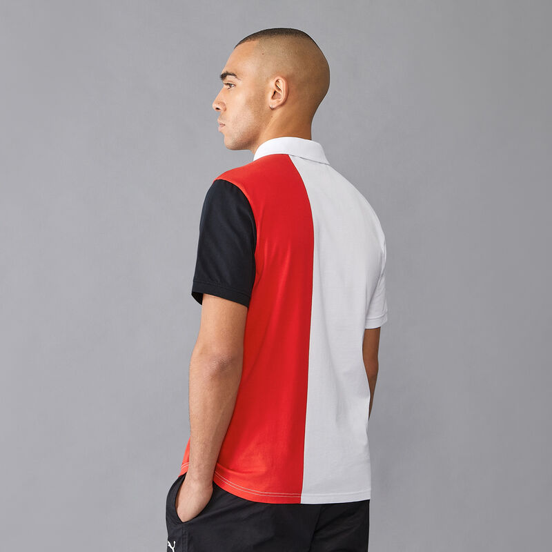 PORSCHE FW MENS STRIPE POLO - white