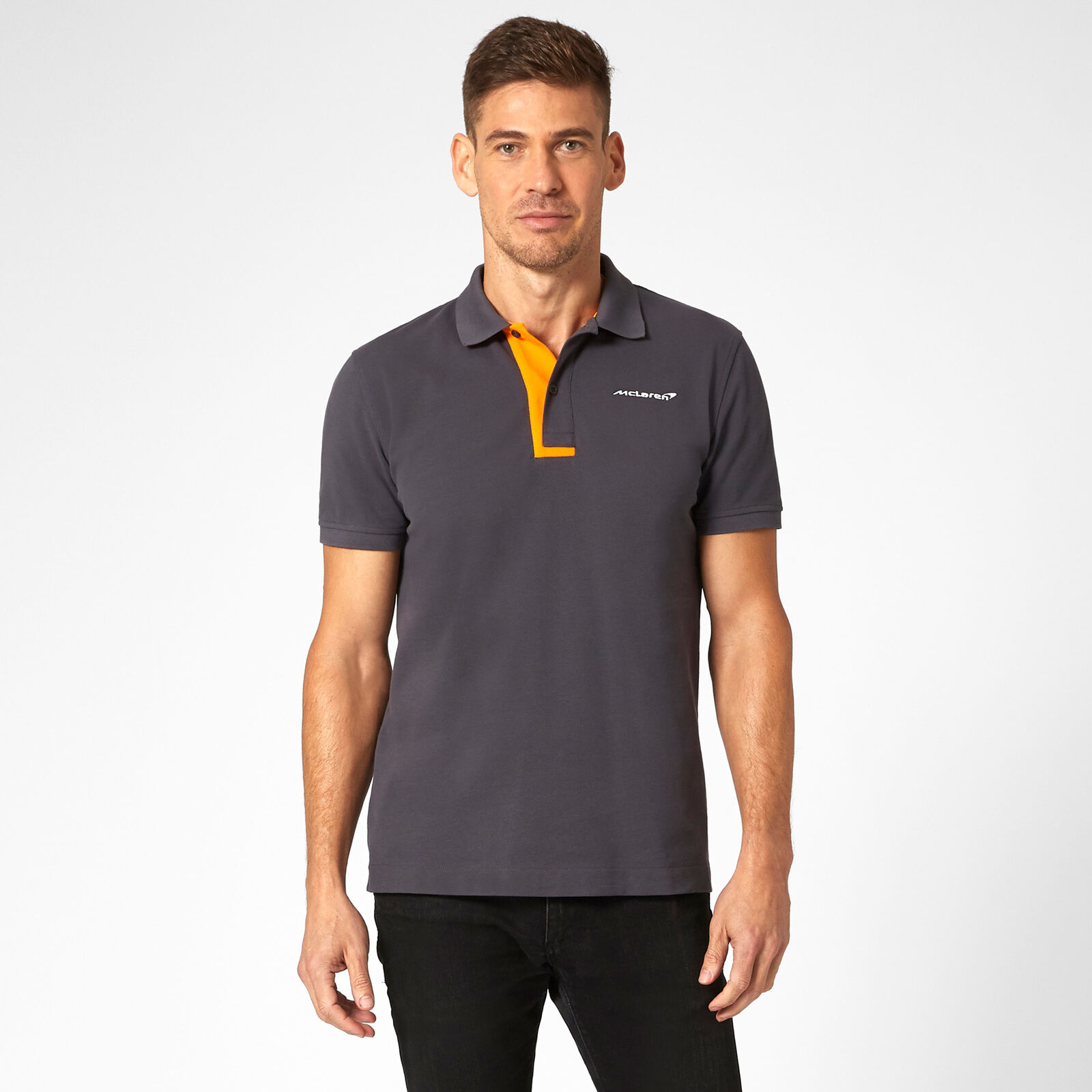 McLaren F1 Mens Core Essentials Small Logo Polo Shirt Black