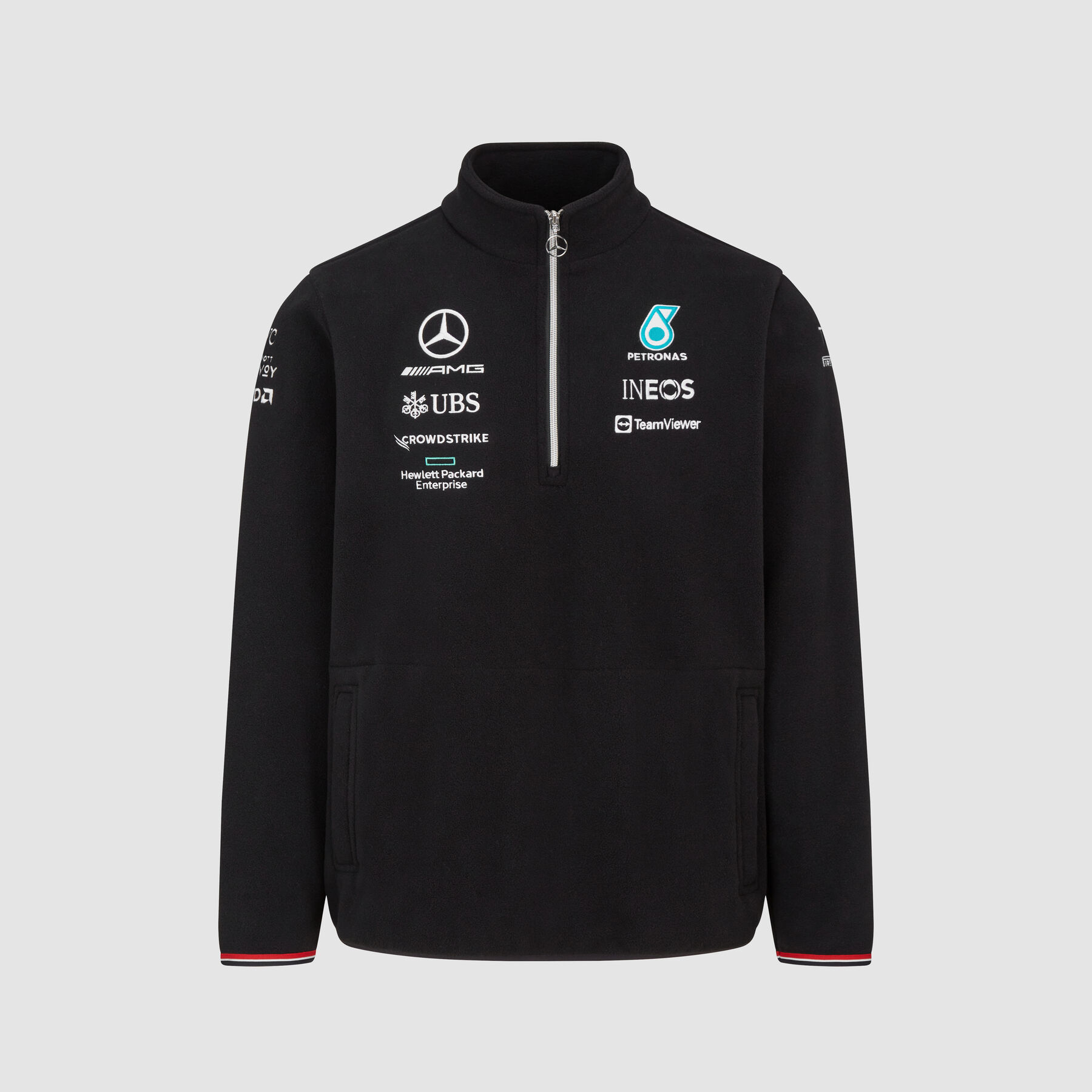 Mercedes AMG Petronas F1 Mercedes AMG Petronas F1 Polar del equipo con media cremallera 2022 Mercedes AMG Petronas negro S para hombres Fuel