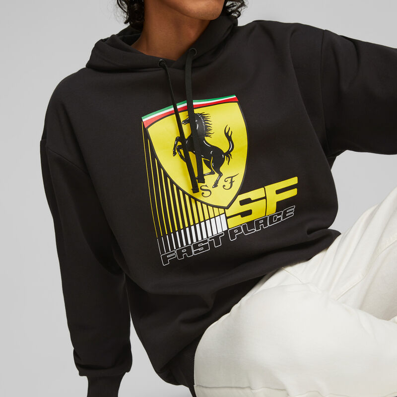 SF LS RACE COLORED BIG SHIELD HOODY - black