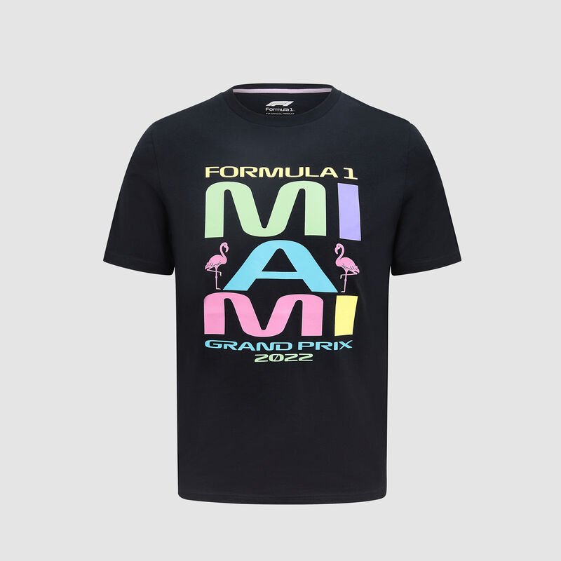 F1 FW MENS PASTEL MIAMI GRAPHIC TEE - black