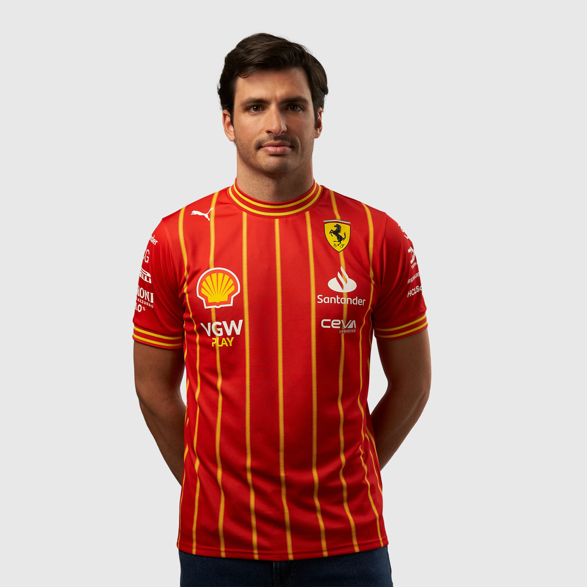 2024 Carlos Sainz Soccer Jersey Scuderia Ferrari F1 Fuel For Fans