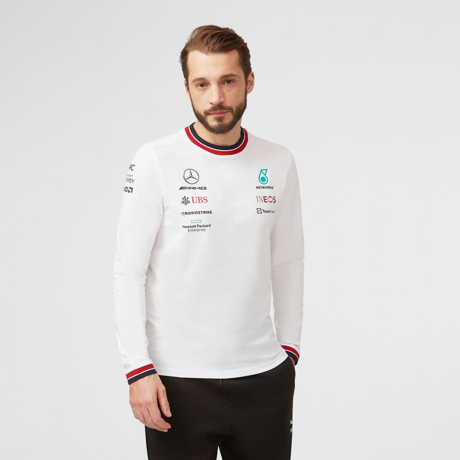 2022 Team Long Sleeve T Shirt Mercedes AMG Petronas Fuel For Fans
