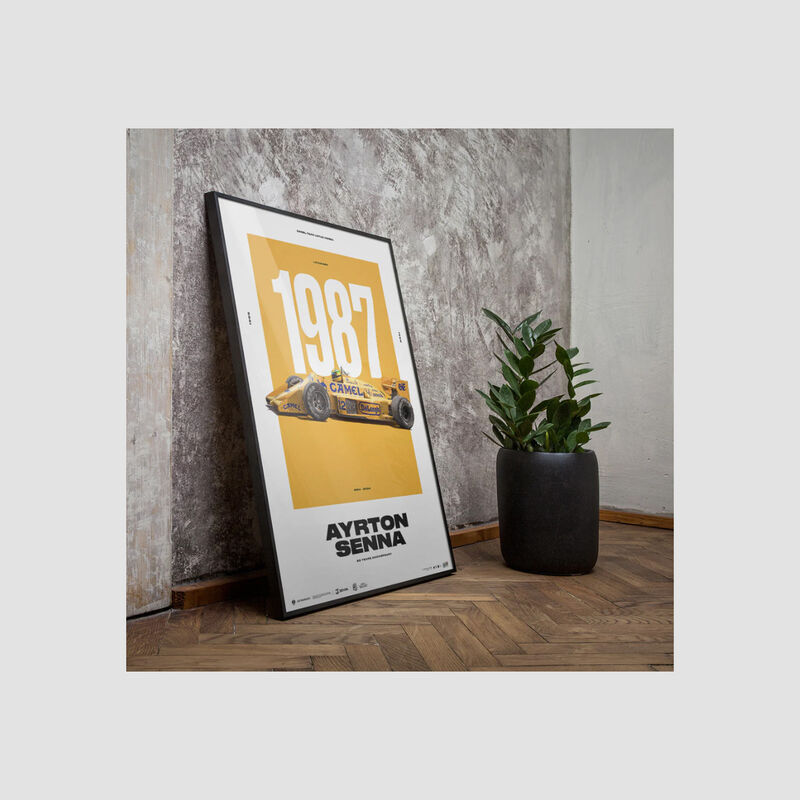 SENNA 1987 MONACO POSTER - blue