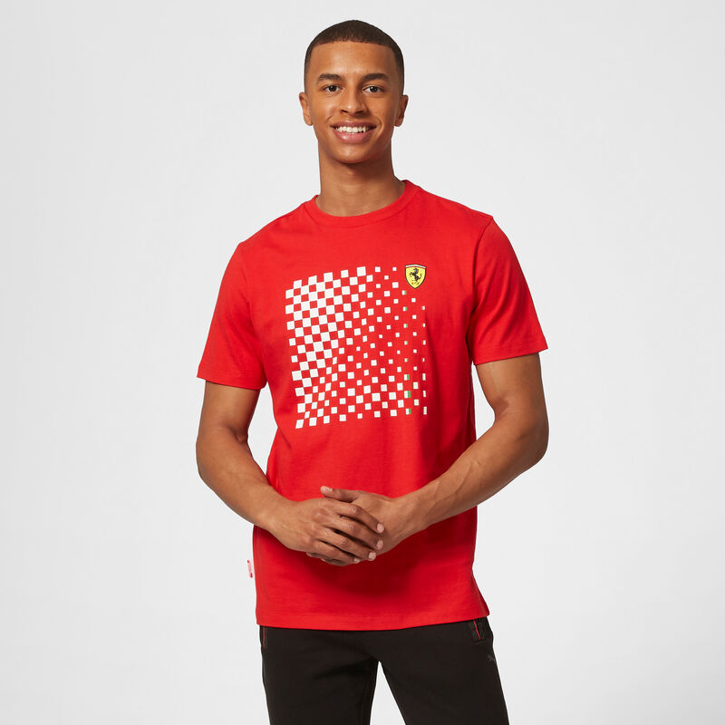 SF FW MENS CHECKERED GRAPHIC TEE - red