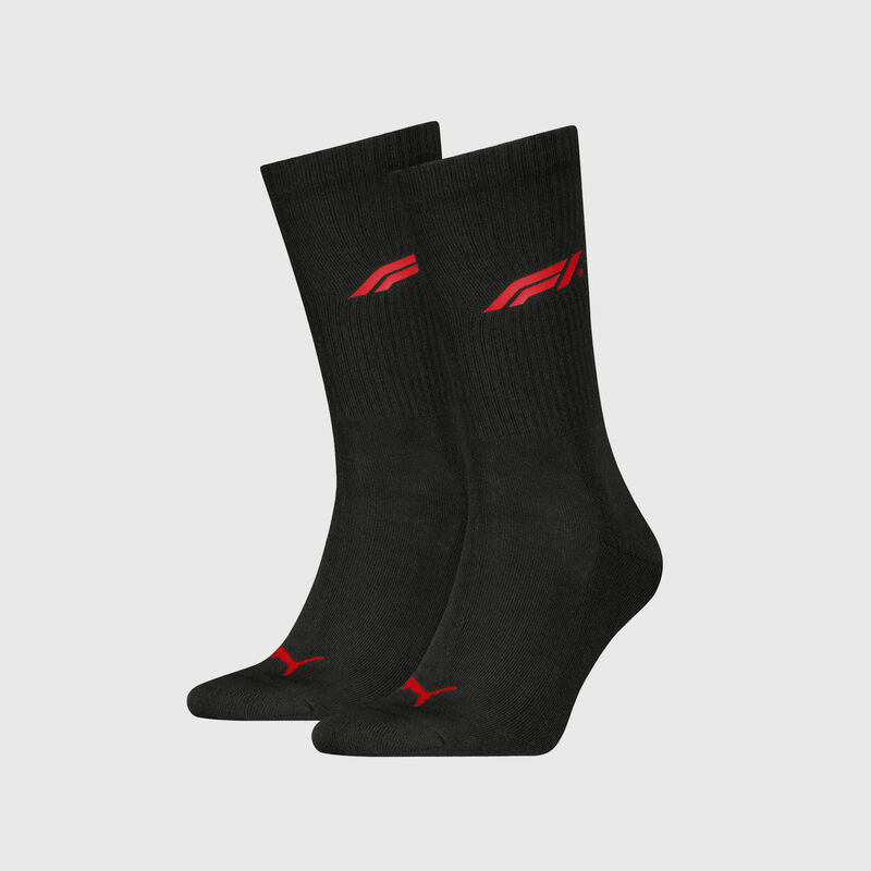 PUMA UNISEX F1 CREW SOCK 2P - black