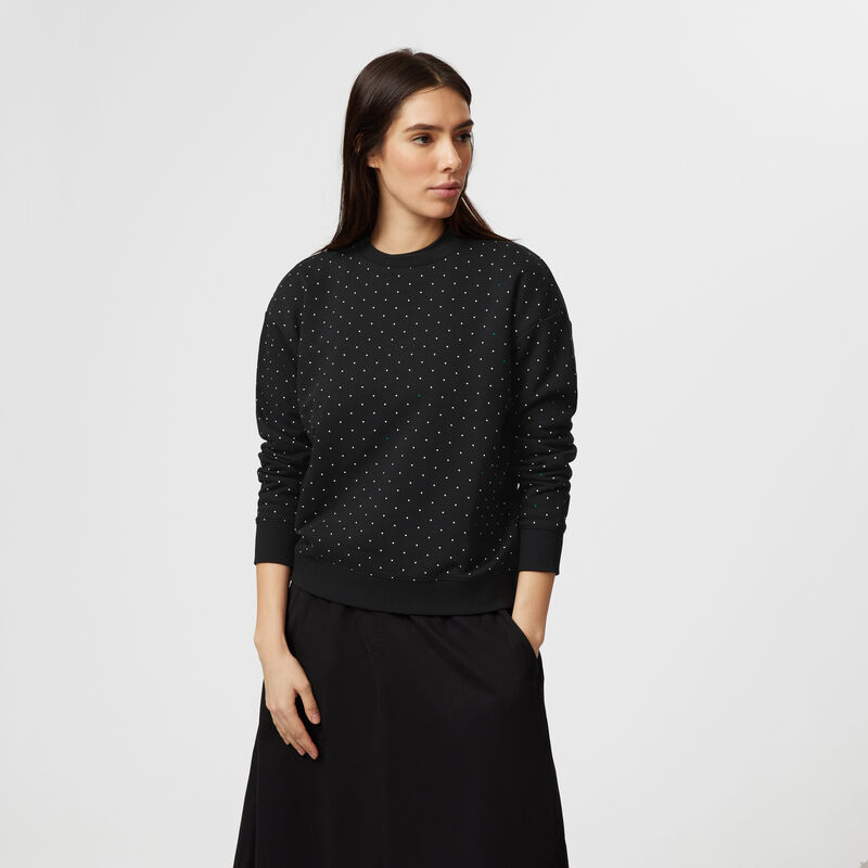 MAPF1 FW WOMENS POLKA DOT CREW SWEAT - black