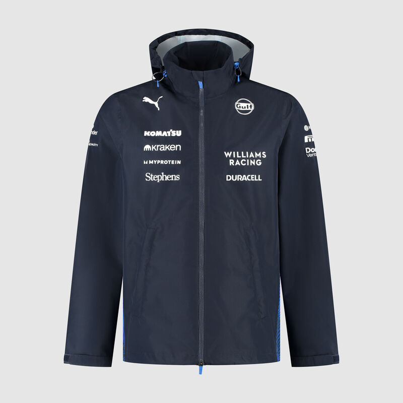 PUMA 2025 Team Rain Jacket 2025 - Williams Racing - Navy XS for males - 8719203494050 - Fuel For Fans F1 Merchandise store