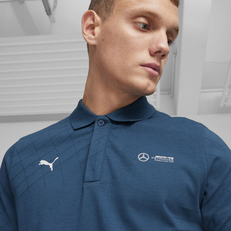 MAPF1 LS MENS JACQUARD POLO - blue