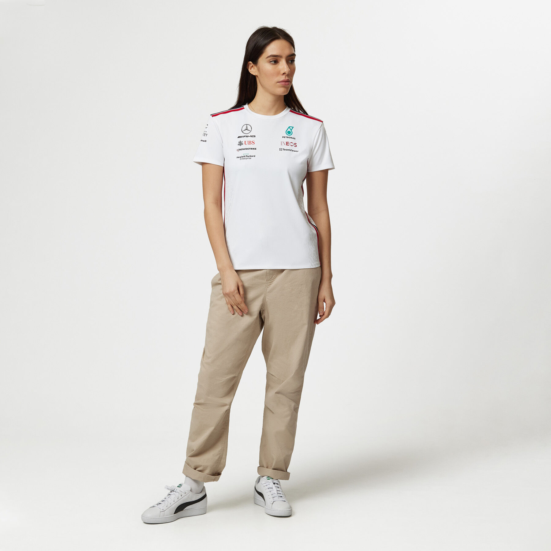 Women s 2023 Team Driver T shirt Mercedes AMG F1 Fuel For Fans