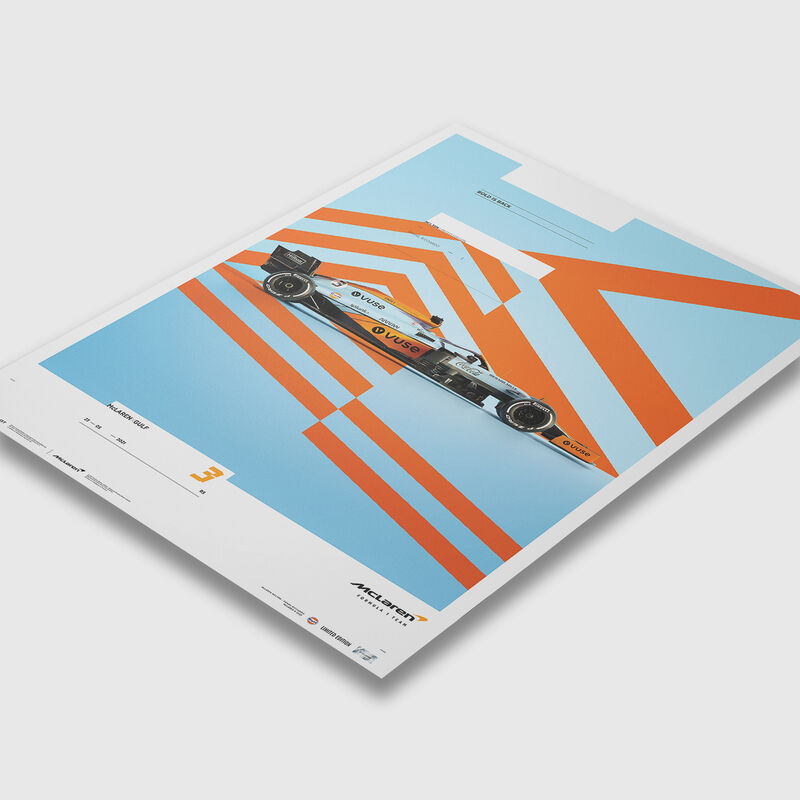 MCLAREN X GULF - DANIEL RICCIARDO LTD ED 2 POSTER - blue