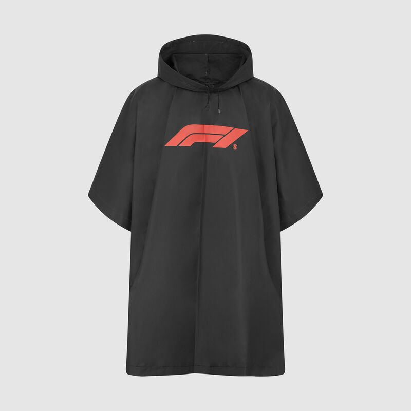 F1 FW LOGO PONCHO - black