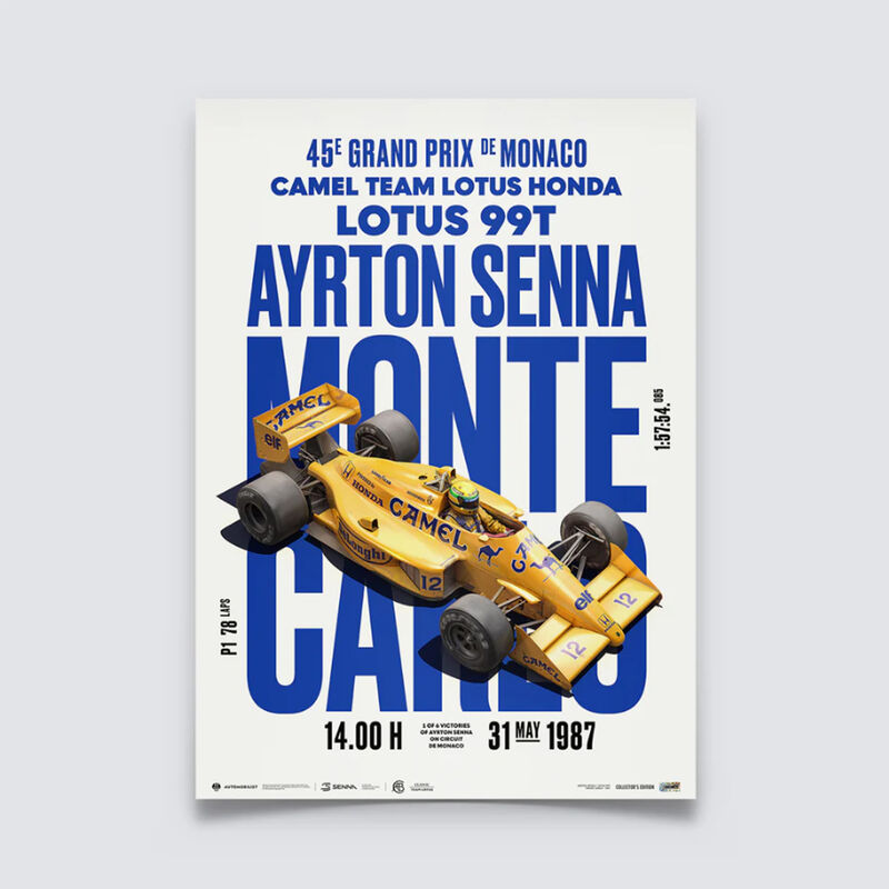 SENNA 1987 CAR POSTER - yellow