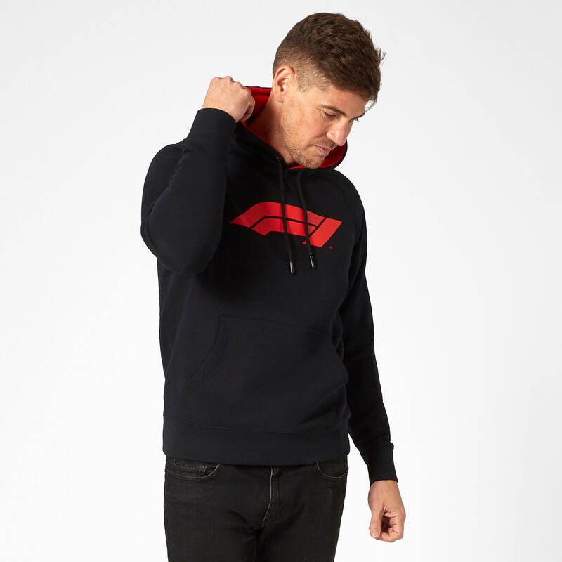 F1 FW LARGE LOGO HOODED SWEAT - black