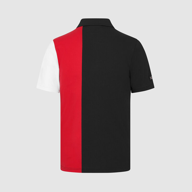 PORSCHE FW MENS STRIPE POLO - black