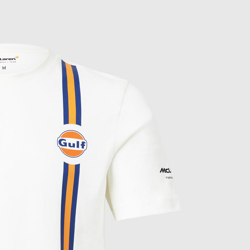 MCLAREN GULF SL CORE PRINTED VERTICAL STRIPE TEE - snow white