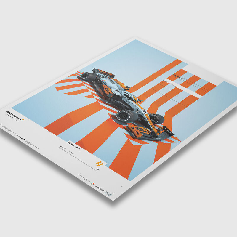 MCLAREN X GULF - LANDO NORRIS LTD ED 2 POSTER - blue