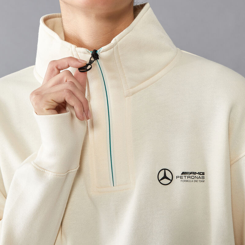 MAPF1 FW WOMENS RELAXED FIT 1/4 ZIP - off white