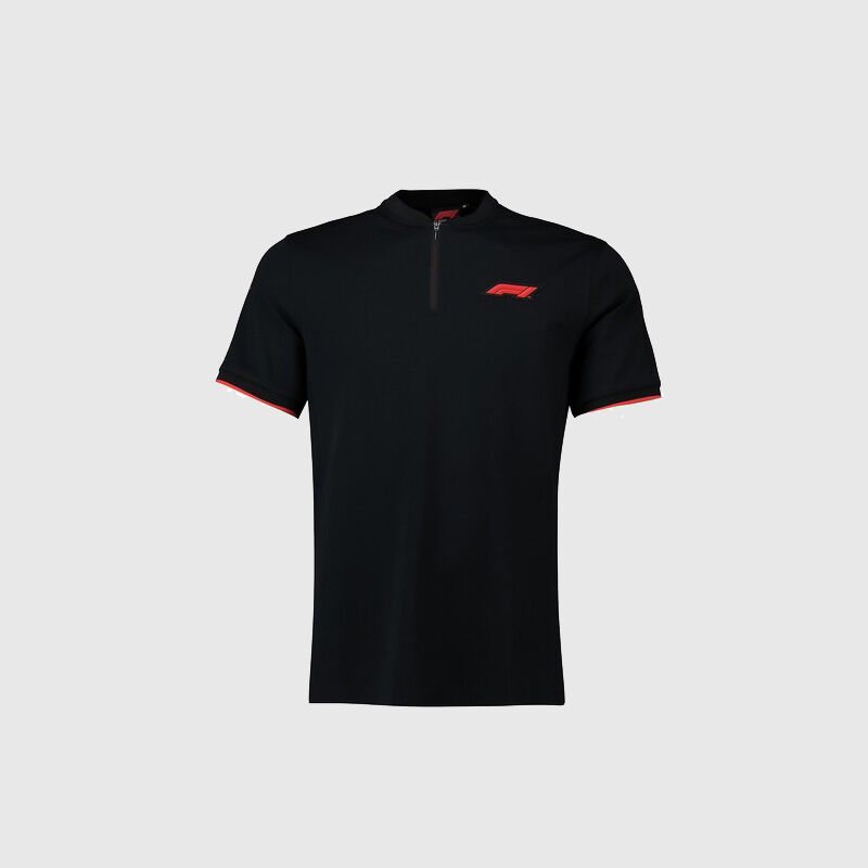 F1 TECH COLLECTION ZIP NECK POLO - black